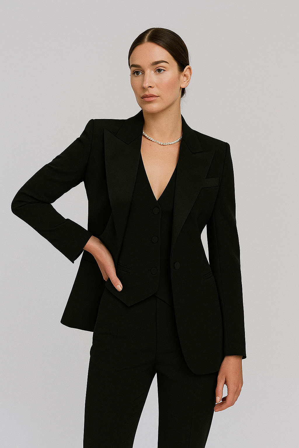 Liv Three-Piece Suit Set | Women’s Suit, Structured Blazer, Chic Vest, Slim-Fit Trousers 4