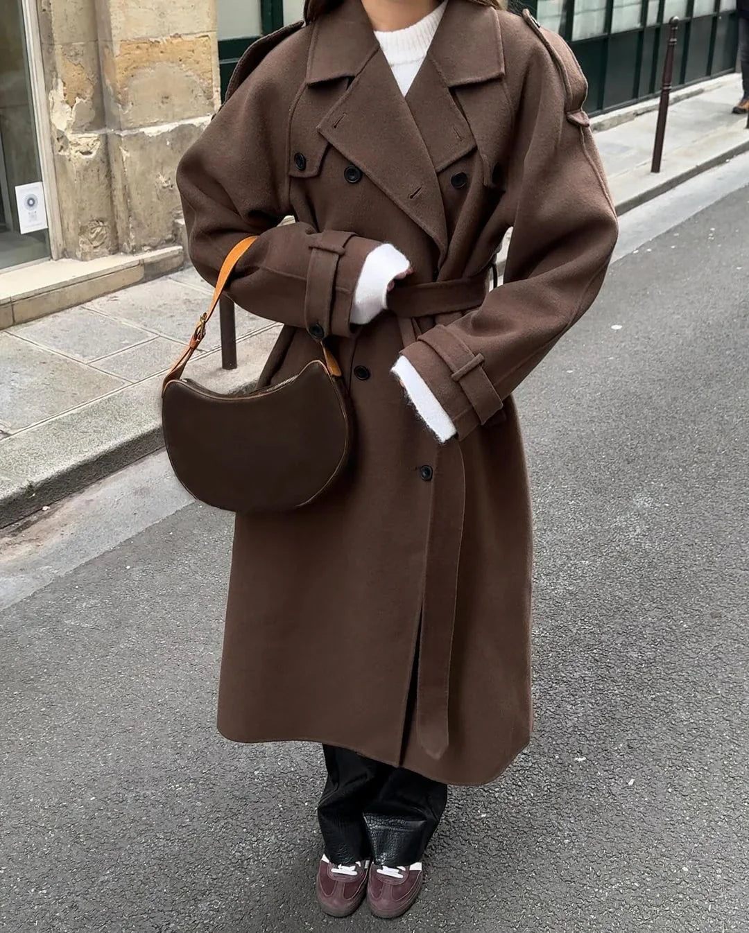 Gina Trench Coat | Women’s Wool Blend Outerwear, Double Breasted Design, Timeless Elegance 4