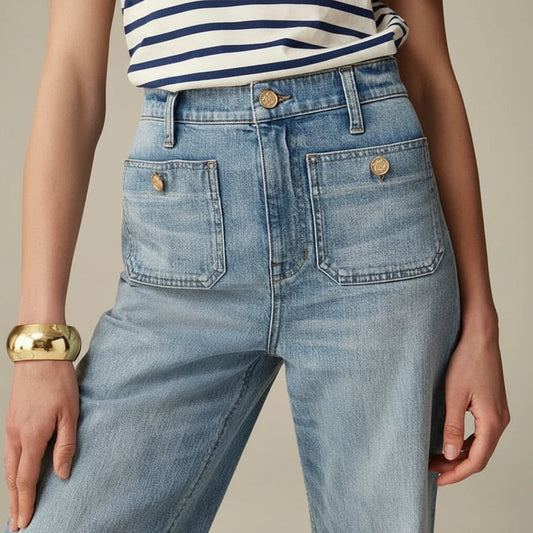 Giselle Slim Fit Jeans | Women’s High Waist Denim, Comfortable Cotton Blend, Unique Front Pockets 0