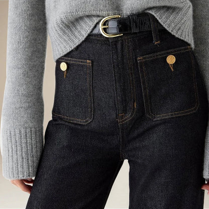 Giselle Slim Fit Jeans | Women’s High Waist Denim, Comfortable Cotton Blend, Unique Front Pockets 2