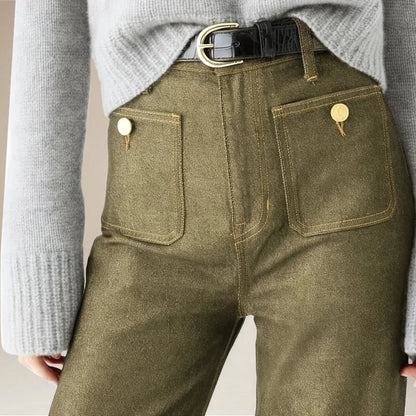 Giselle Slim Fit Jeans | Women’s High Waist Denim, Comfortable Cotton Blend, Unique Front Pockets 4