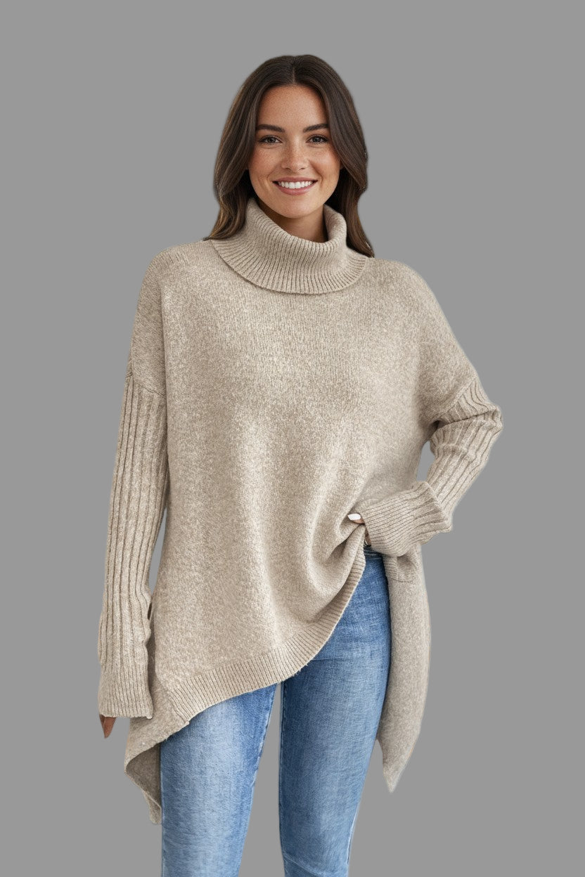Lina Elegant Turtleneck Sweater | Women’s Oversized Knit, Soft Fabric, Cozy Fit 0