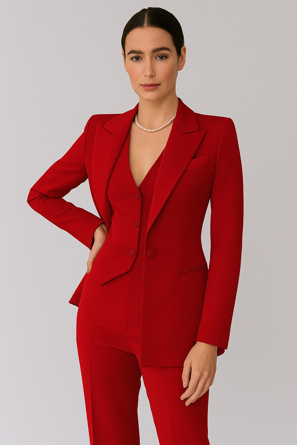 Liv Three-Piece Suit Set | Women’s Suit, Structured Blazer, Chic Vest, Slim-Fit Trousers 2