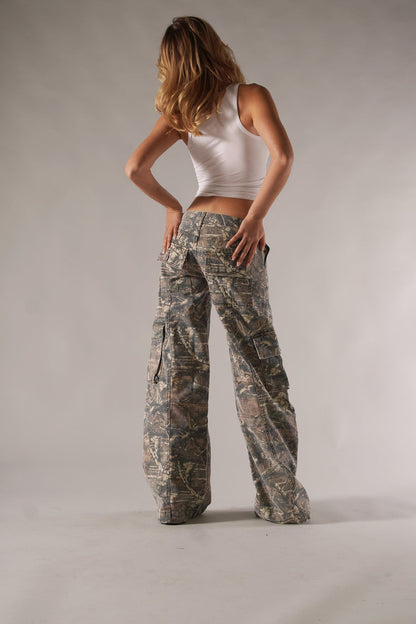 Valina Camo Cargo Pants | Women’s Wide Leg Trousers, Breathable Fabric, Trendy Camouflage Design 3