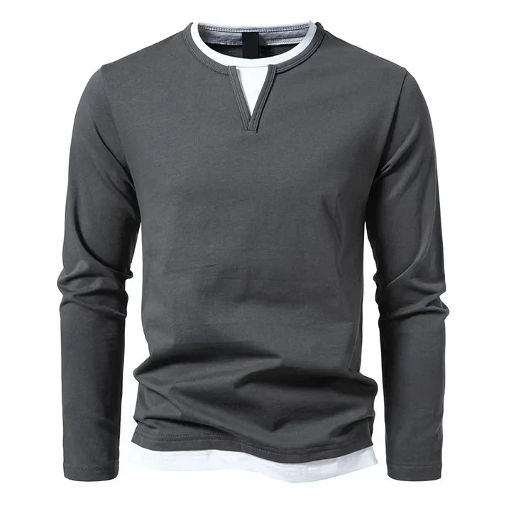 ÉLAN | T-shirt à manches longues premium en coton peigné